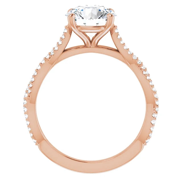 Round Brilliant Twist Style Engagement Ring