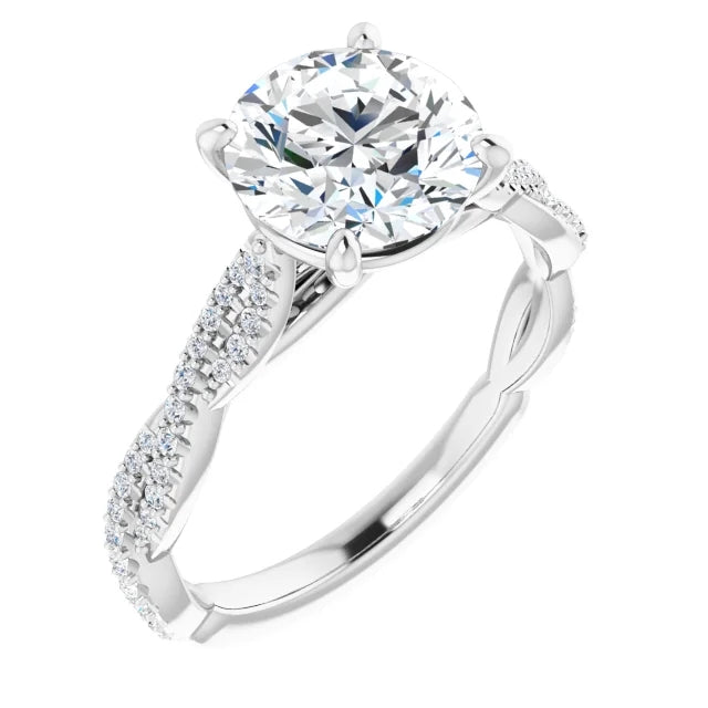 Round Brilliant Twist Style Engagement Ring