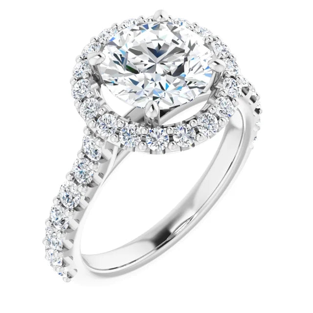 Round Brilliant Halo Style Engagement Ring