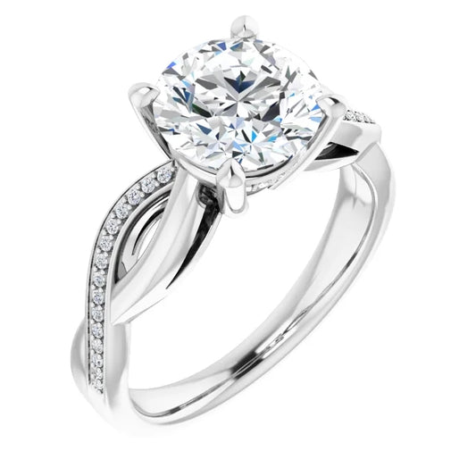 Round Brilliant Claw Set Twist Style Engagement Ring