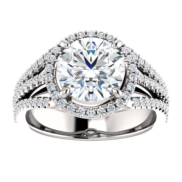 Round Brilliant Halo Style Engagement Ring