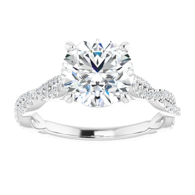 Round Brilliant Twist Style Engagement Ring