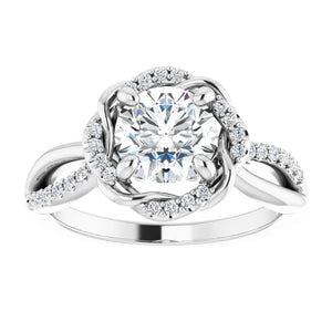 Round Brilliant Antique Inspired Design Engagement Ring