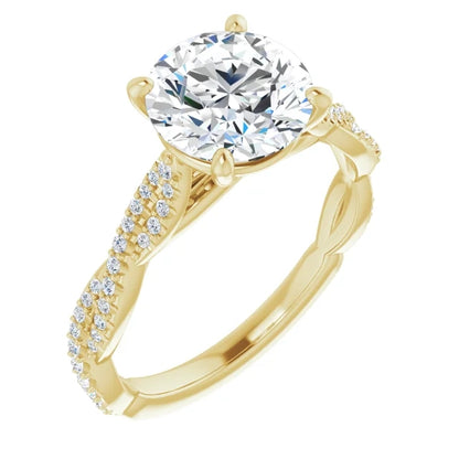 Round Brilliant Twist Style Engagement Ring