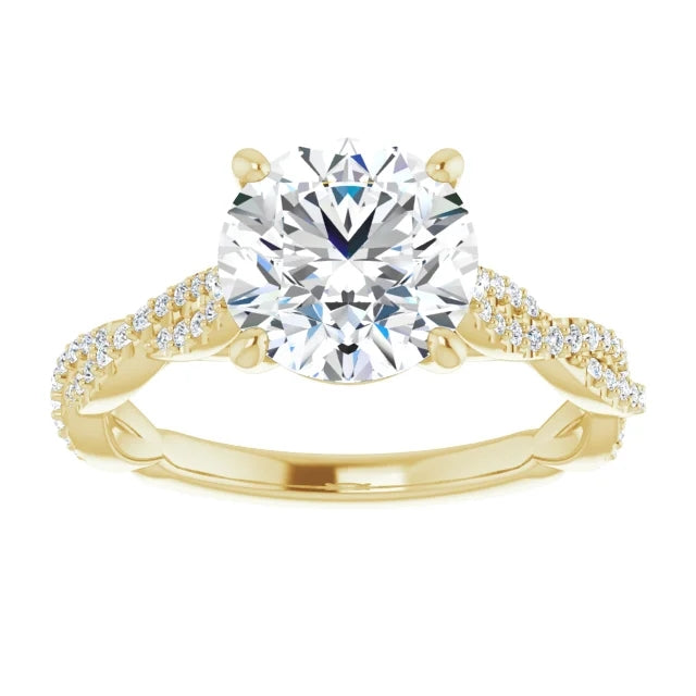 Round Brilliant Twist Style Engagement Ring