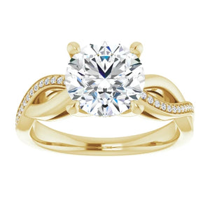 Round Brilliant Claw Set Twist Style Engagement Ring