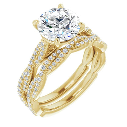 Round Brilliant Twist Style Engagement Ring