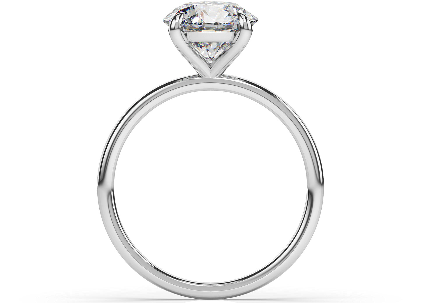 Round Brilliant Thin Band Solitaire Engagement Ring