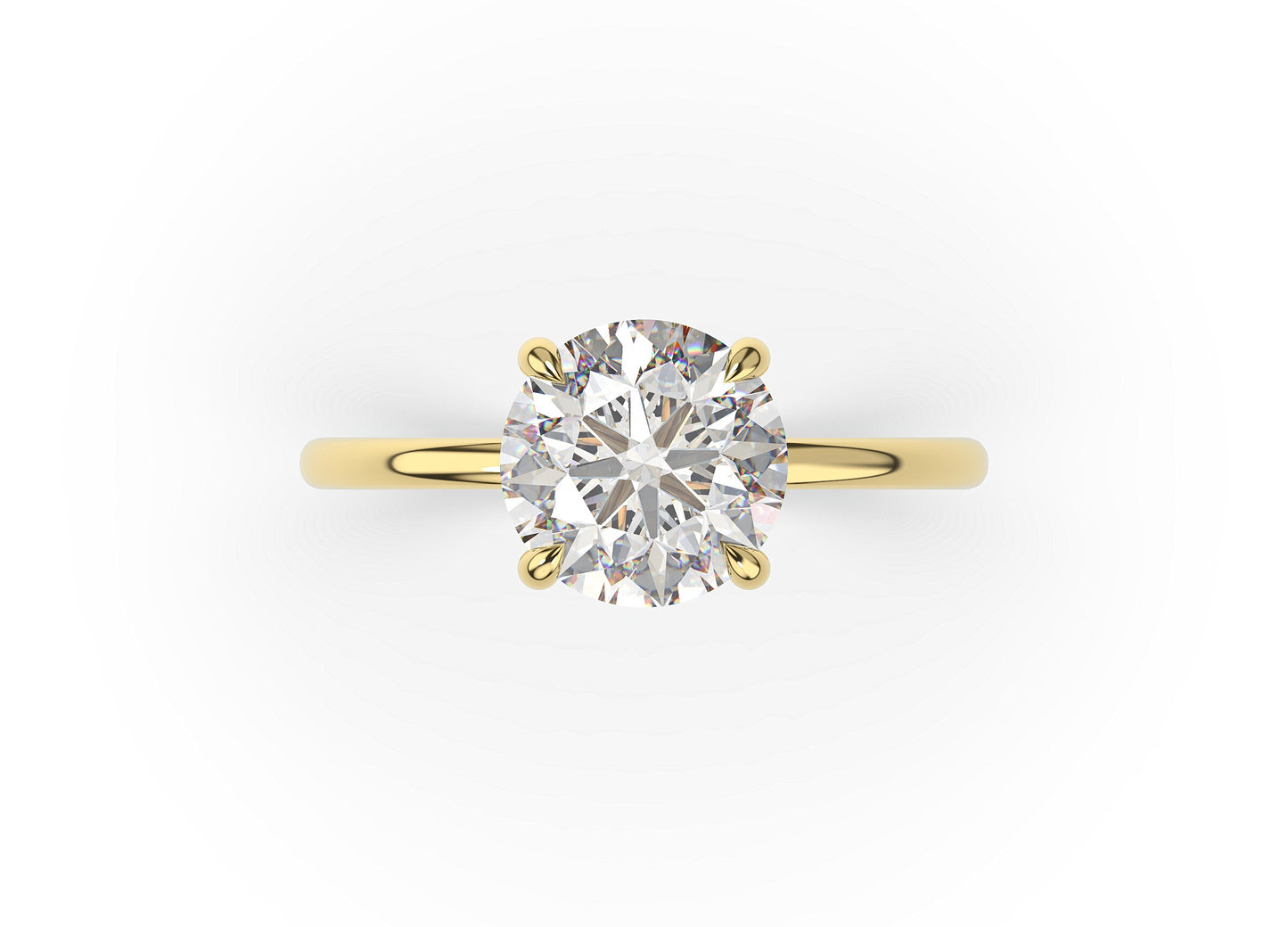 Round Brilliant Thin Band Solitaire Engagement Ring