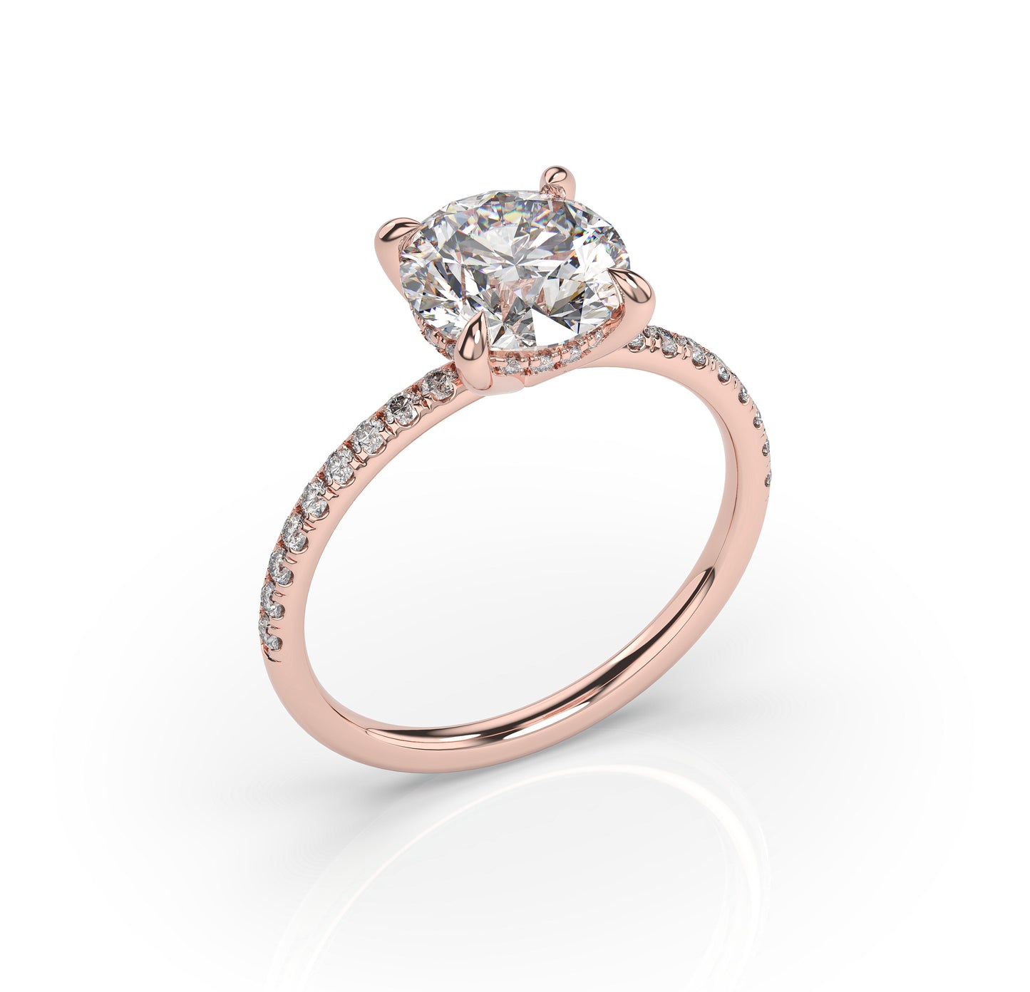 Round Brilliant Hidden Halo Engagement Ring