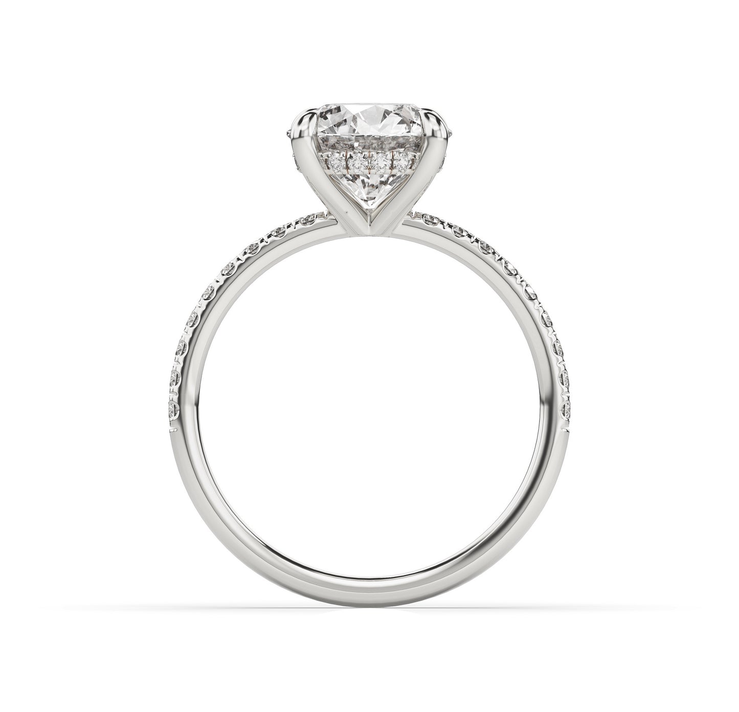 Round Brilliant Hidden Halo Engagement Ring