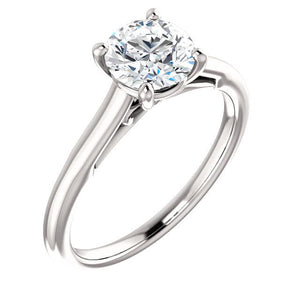 Four Claw Round Brilliant Solitare Engagement Ring - I Heart Moissanites