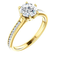 Round Brilliant Channel Set Style Engagement Ring - I Heart Moissanites