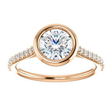 Round Brilliant Bezel Style Engagement Ring - I Heart Moissanites