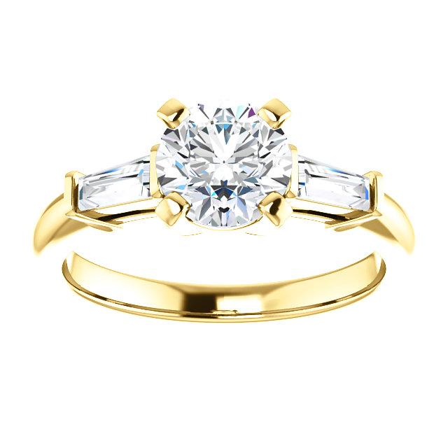 Round Accent Engagement Ring - I Heart Moissanites