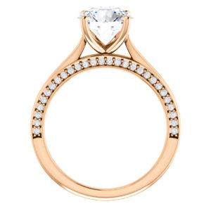 Round Brilliant Solitaire & Hidden Diamond Band Engagement Ring
