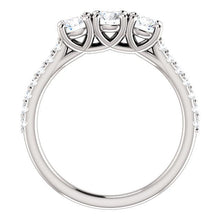 Round Brilliant Tri -Stone Style Engagement Ring
