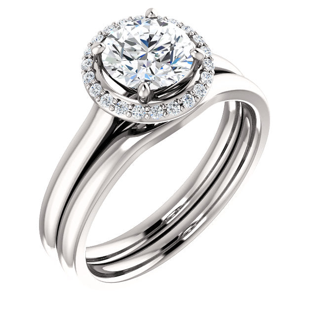 Round Brilliant Halo Style Engagement Ring