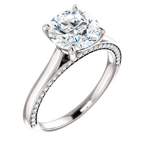 Round Brilliant Solitaire & Hidden Diamond Band Engagement Ring