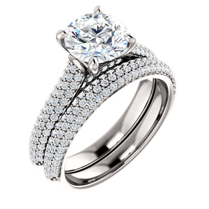 Round Brilliant Pave Style Engagement Ring