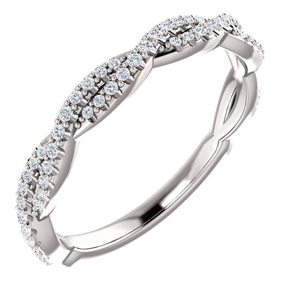 Lab Diamond Twist Wedding Band