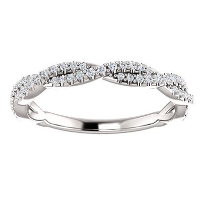 Lab Diamond Twist Wedding Band