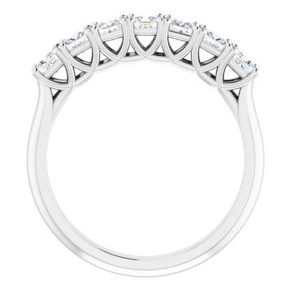 Seven Stone Princess Cut Lab Diamond Anniversary Band