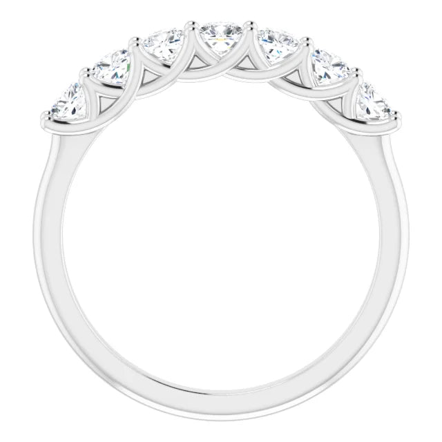 Seven Stone Cushion Cut Diamond Anniversary Band