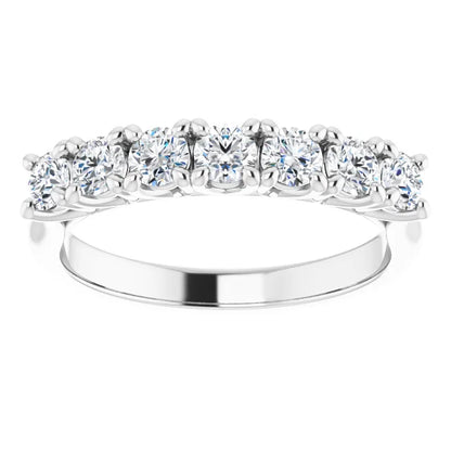 Seven Stone Round Brilliant Lab Diamond Anniversary Band