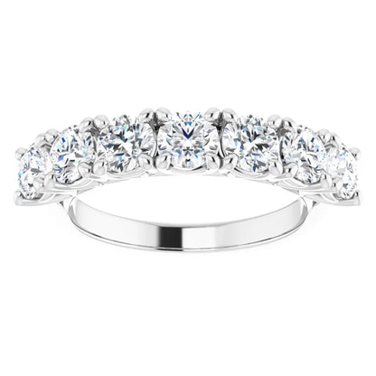 Seven Stone Round Brilliant Lab Diamond Anniversary Band