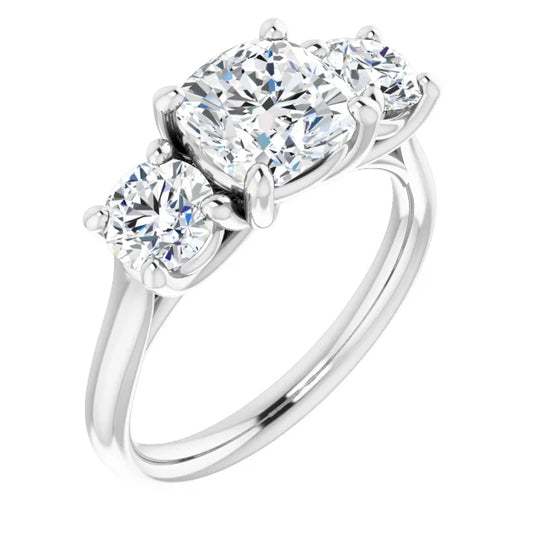 Cushion Accent Engagement Ring