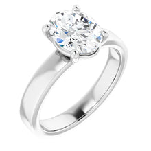 Oval Wide Band Solitaire Engagement Ring