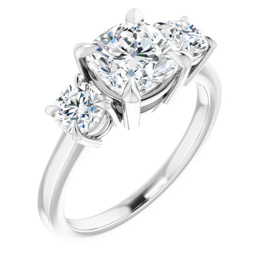 Cushion Accent Engagement Ring