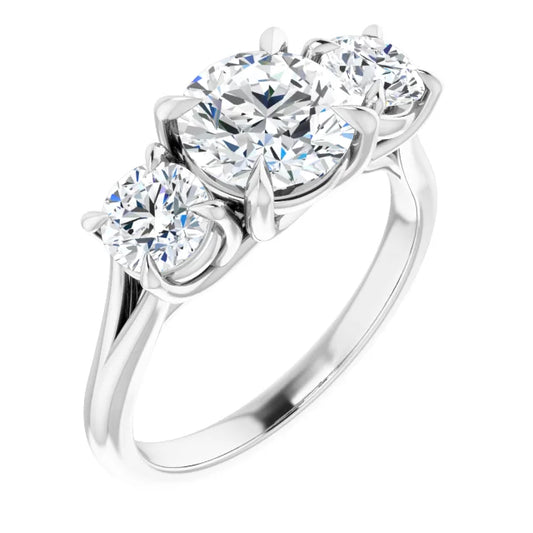 Round Brilliant Accent Engagement Ring