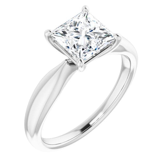 Princess Knife Edge Solitaire Engagement Ring