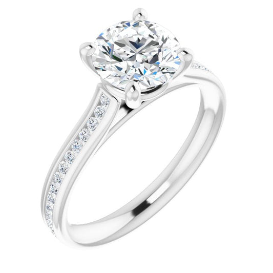 Round Brilliant Diamond Band Engagement Ring