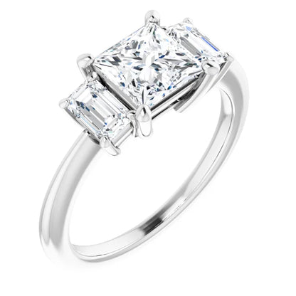 Princess Accent Engagement Ring