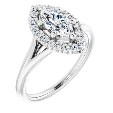 Marquise Halo Style Engagement Ring