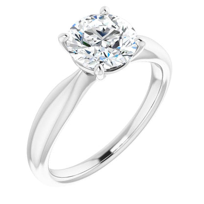 Round Brilliant Knife Edge Solitaire Engagement Ring