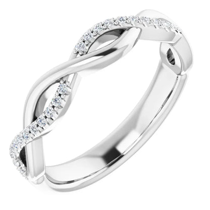 Lab Diamond Twist Wedding Band