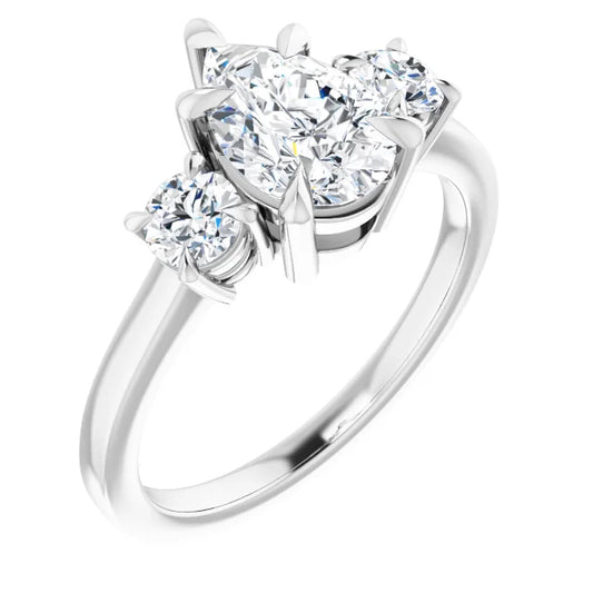 Pear Accent Engagement Ring