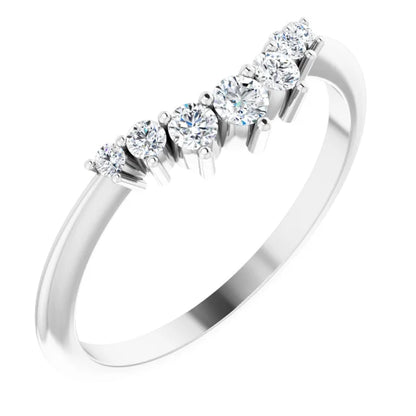 Lab Diamond Contour Wedding Band