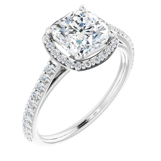 Cushion Halo Style Engagement Ring