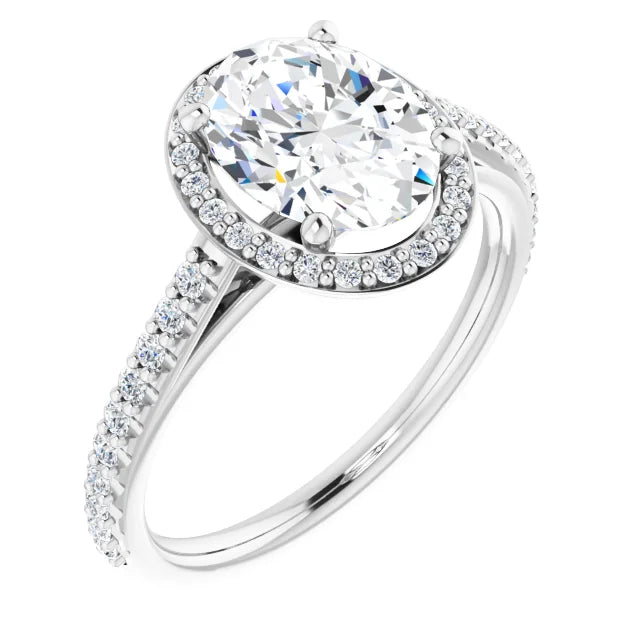 Oval Halo Style Engagement Ring