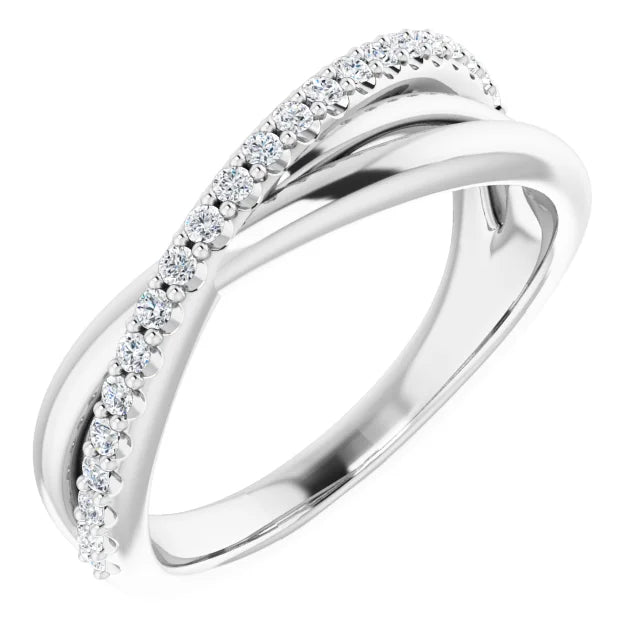 Diamond Twist Wedding Band