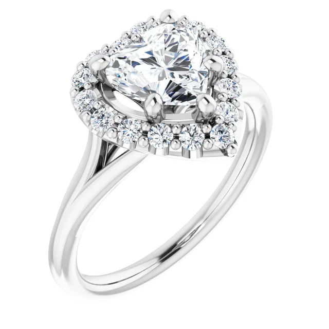 Heart Halo Style Engagement Ring