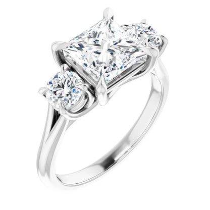 Princess Accent Engagement Ring