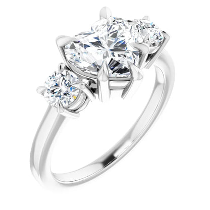 Heart Accent Engagement Ring