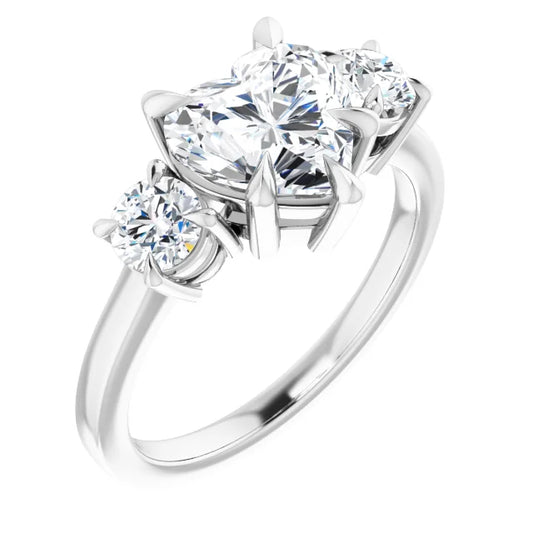 Heart Accent Engagement Ring