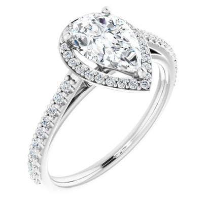 Pear Halo Style Engagement Ring